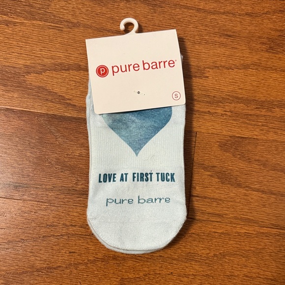 Pure Barre Light Blue Love at First Tuck Socks Small - Picture 1 of 2